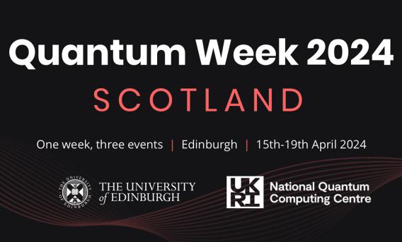 Text on black background promoting Quantum Week 2024