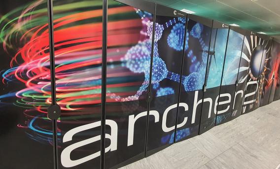 Photo shows the ARCHER2 UK national supercomputing service cabinets
