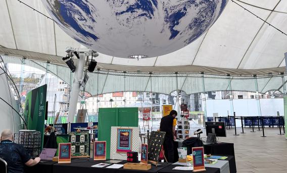 Photo shows the EPCC booth at the 2025 Edinburgh Science Festival