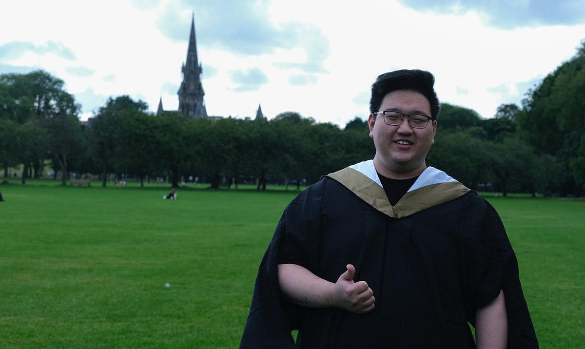 Photo shows EPCC PhD student on Bruntsfield Links, Edinburgh