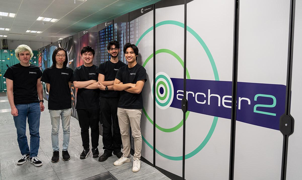 EPCC MSc students and internship programme beside ARCHER2, the UK supercomputing service