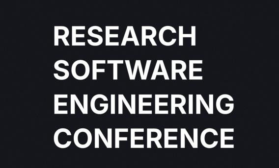 White text on black reads r"esearch software engineering conference"