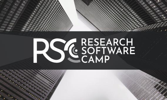 Montage with text 'Research Software Camp'
