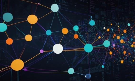 Abstract graphic of colourful spheres suggesting connectivity.